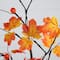 4ft. Pre-Lit Minimalist Autumn Maple Artificial Fall Tree with 56 LED Warm White & Orange Pumpkin Shaped Lights